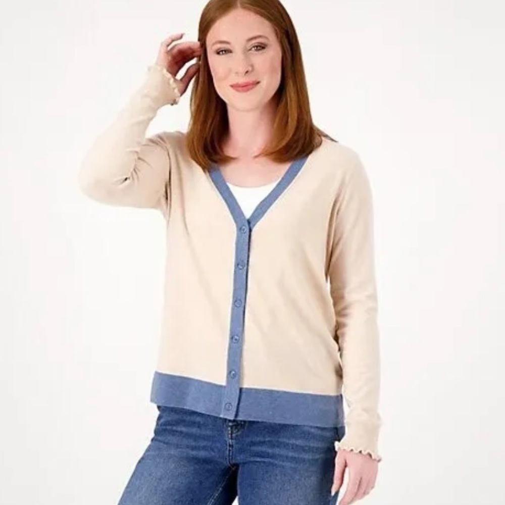 Candace Cameron Bure Blue Surfside Cardigan - Size Medium